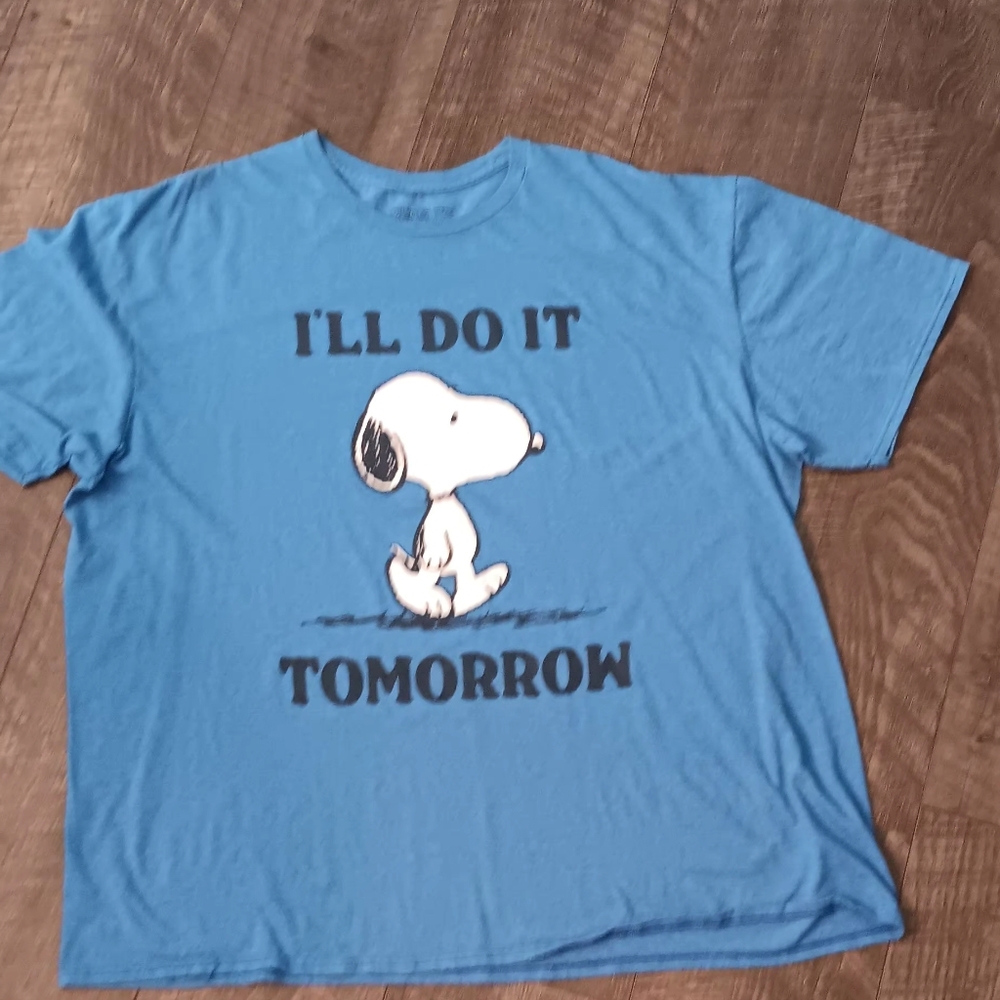 Peanuts Light Blue Snoopy Short Sleeve Tee